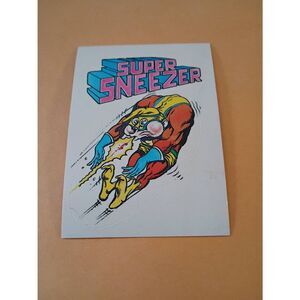 1983 General Mills Zero Heroe Trading Card Sticker Card Vintage 29 Super Sneezer